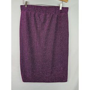 Wild Fable Women's Skirt Size XL Purple Shimer Glitter Elastic Waist Skirt Slit